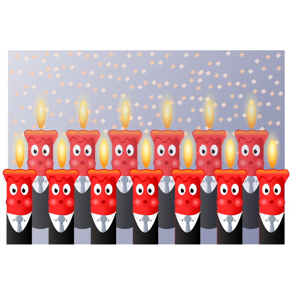 SVG Vector drawing of birthday candles in suit