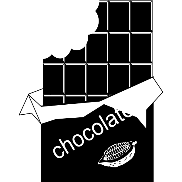 SVG Vector drawing of black and white chocolate bitten off