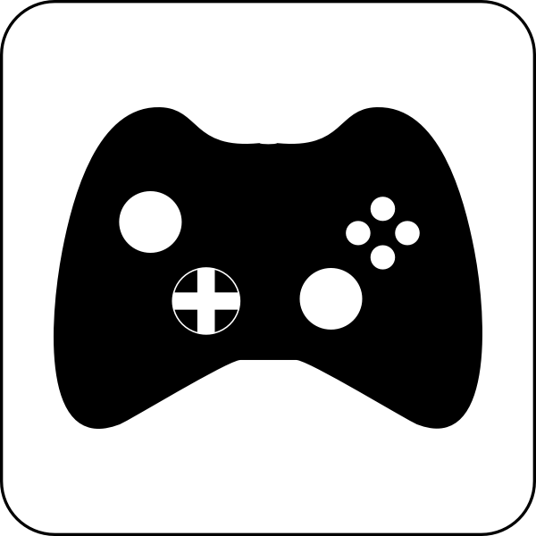 SVG Vector drawing of black and white gaming pad icon