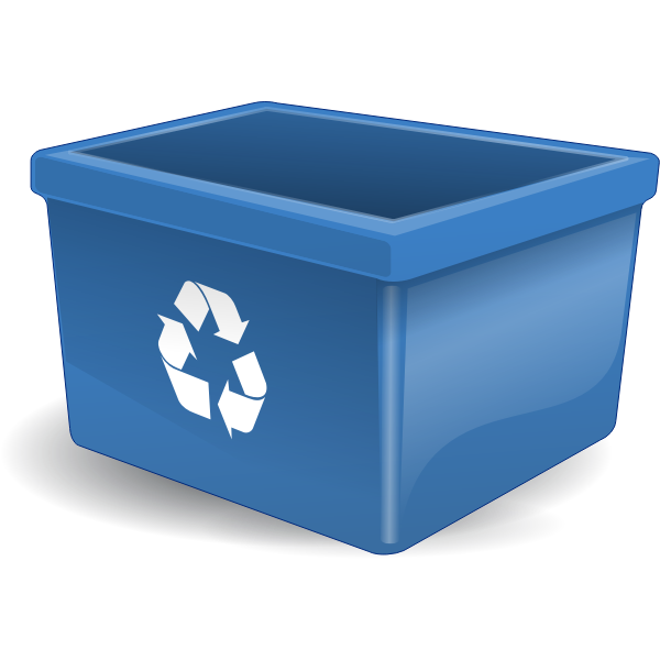 SVG Vector drawing of blue box for depositing recycling items