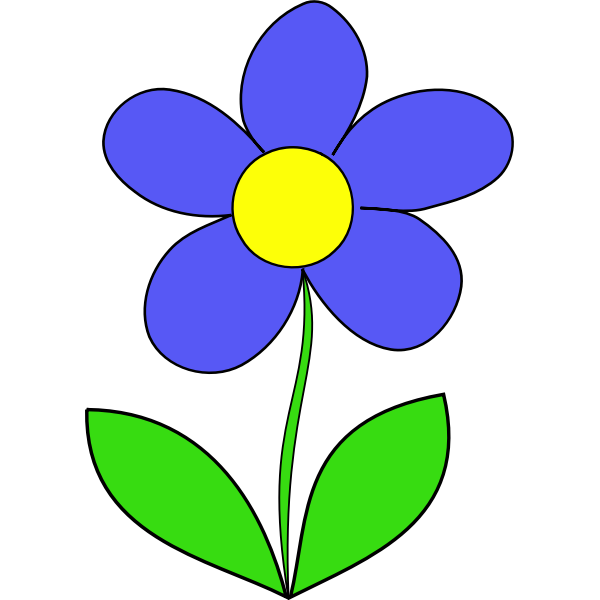SVG Vector drawing of blue color flower