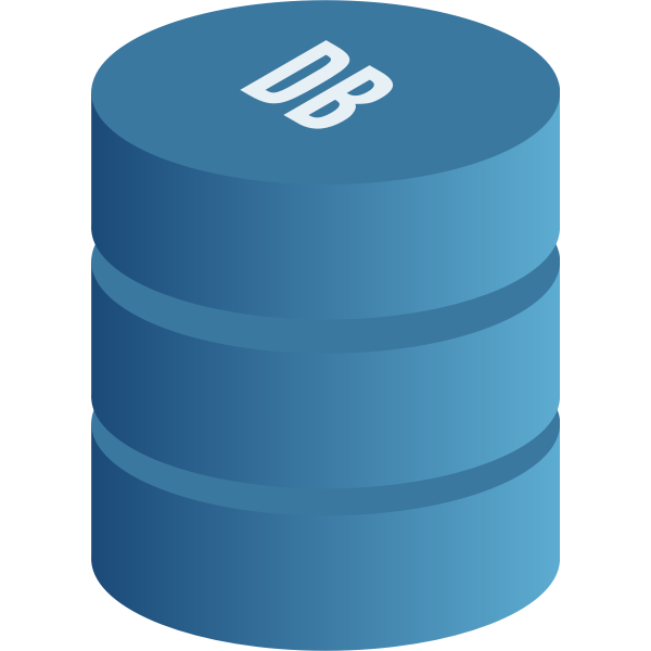 SVG Vector drawing of blue database symbol