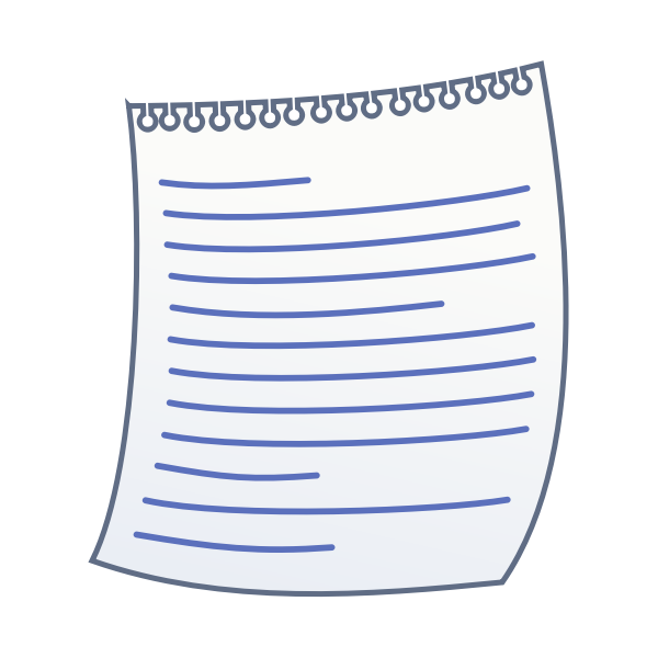 SVG Vector drawing of blue lined writing paper