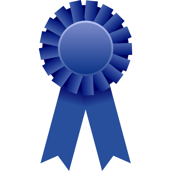 SVG Vector drawing of blue rosette ribbon