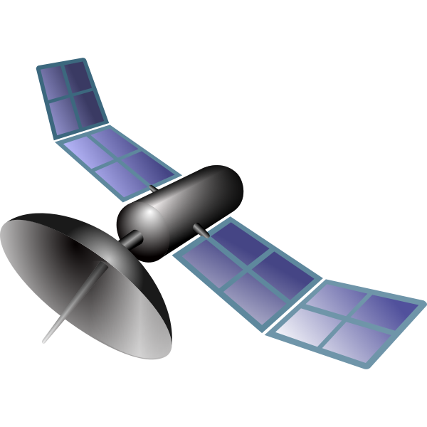 SVG Vector drawing of blue space satellite