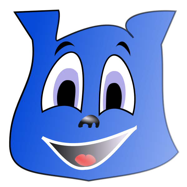 SVG Vector drawing of blue square emoticon