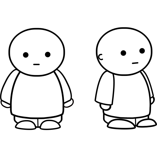SVG Vector drawing of bold kids outline