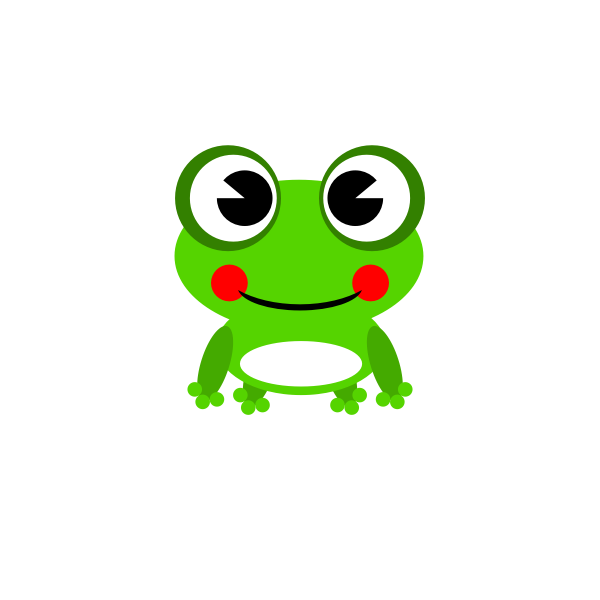 SVG Vector drawing of bright green happy frog