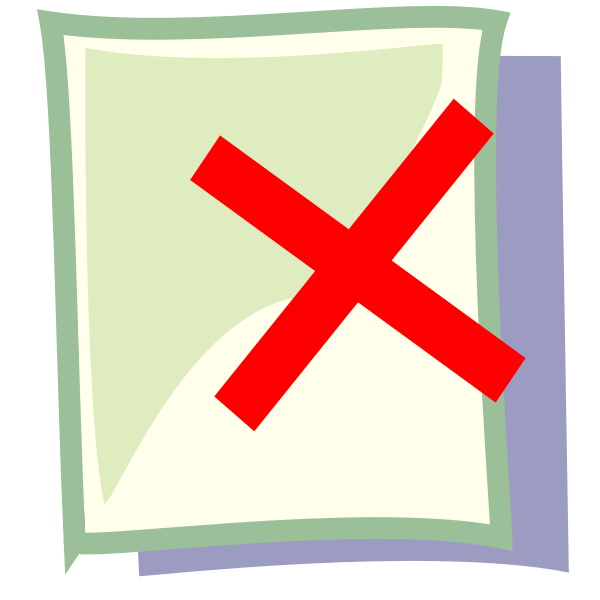 SVG Vector drawing of broken file PC icon in pastel colour