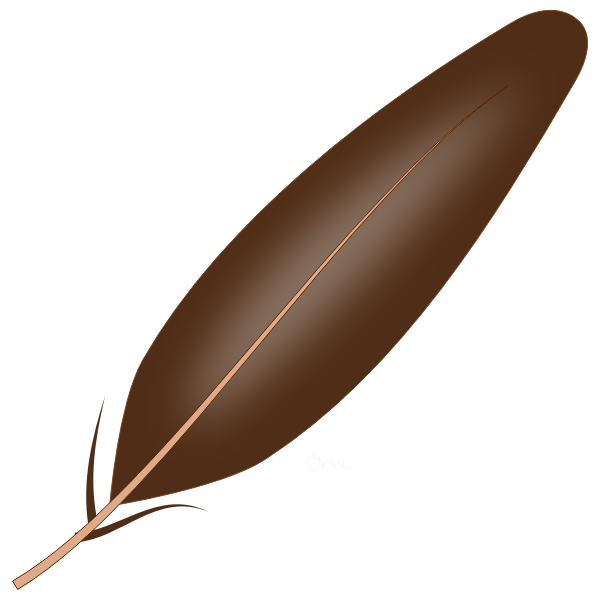 SVG Vector drawing of brown shaded feather
