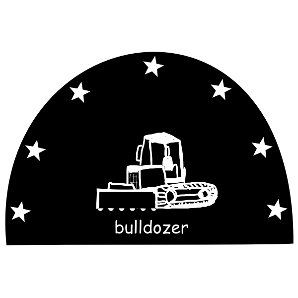 SVG Vector drawing of bulldozer sign