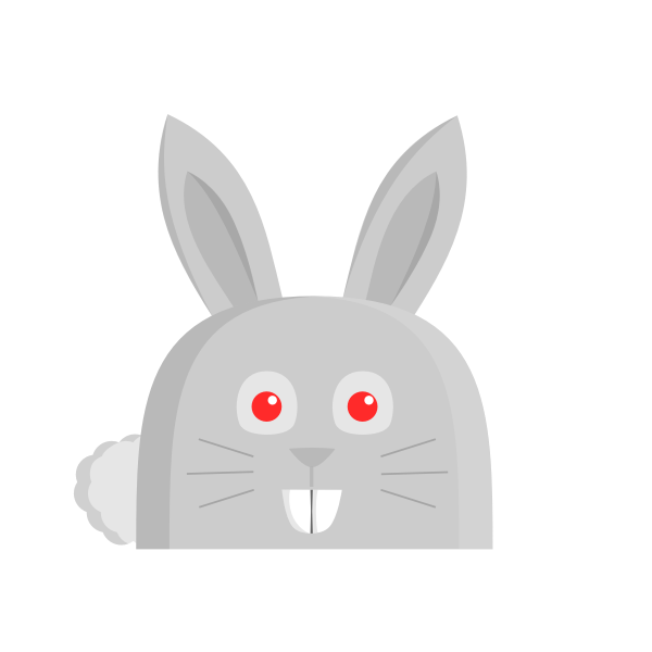 SVG Vector drawing of bunny with long ears