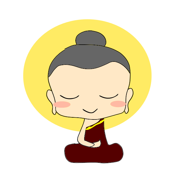 SVG Vector drawing of cartoon Buddha