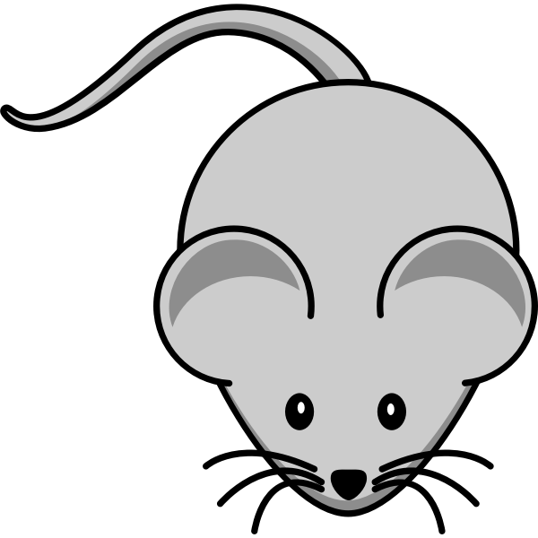 SVG Vector drawing of cartoon mouse with long mustache