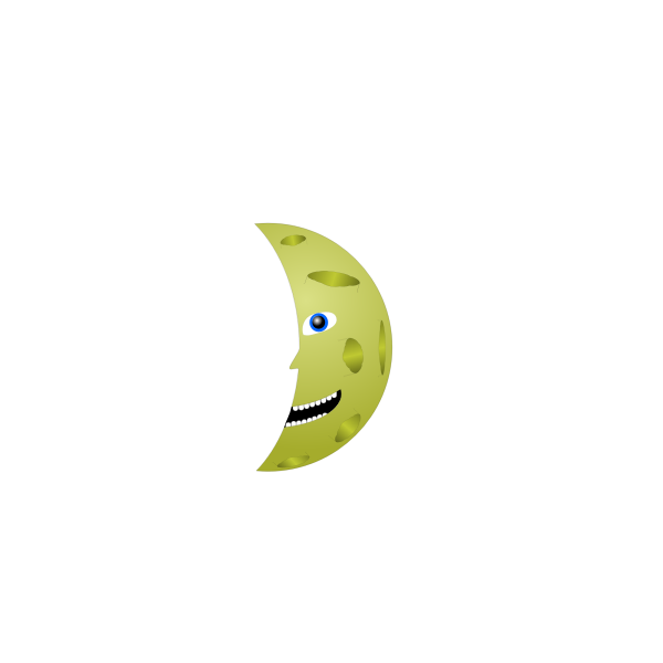 SVG Vector drawing of cheesy green half moon