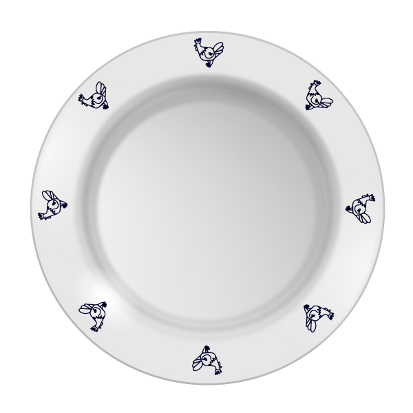 SVG Vector drawing of chicken pattern plate