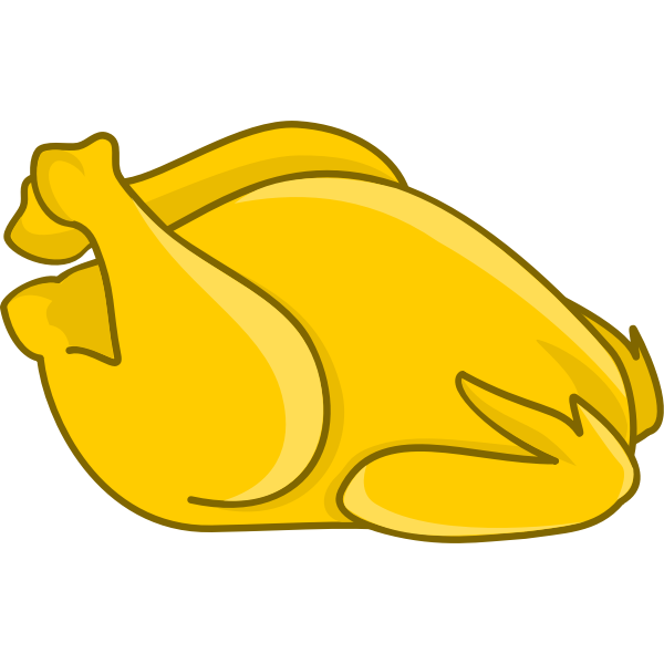 SVG Vector drawing of chicken ready to be baked