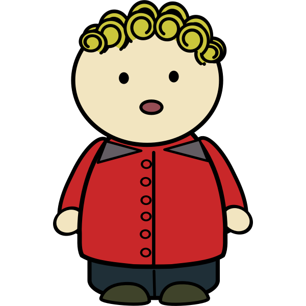 SVG Vector drawing of chubby girl character with frightened exltxgtpression