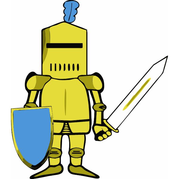 SVG Vector drawing of classic knight in golden armor