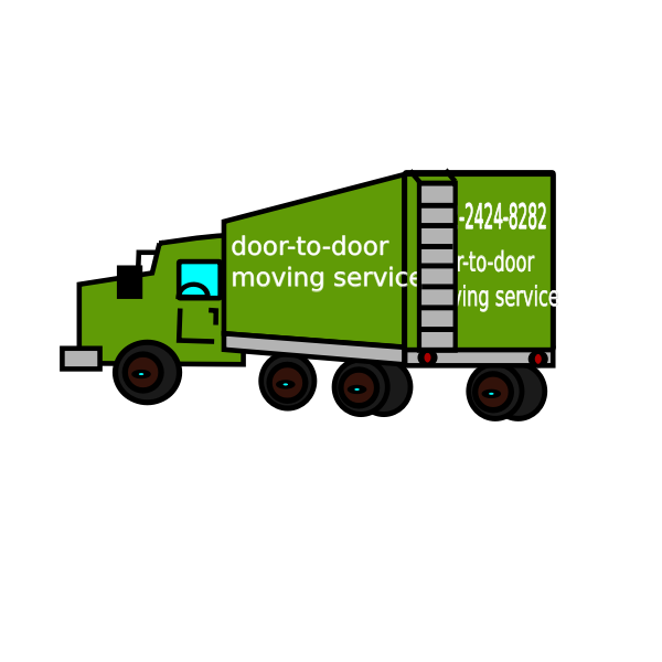 SVG Vector drawing of closed moving truck