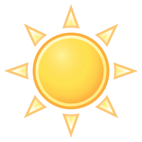 SVG Vector drawing of color weather forecast icon for sunny sky
