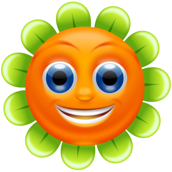 SVG Vector drawing of colored flower