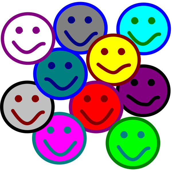 SVG Vector drawing of colorful smileys selection