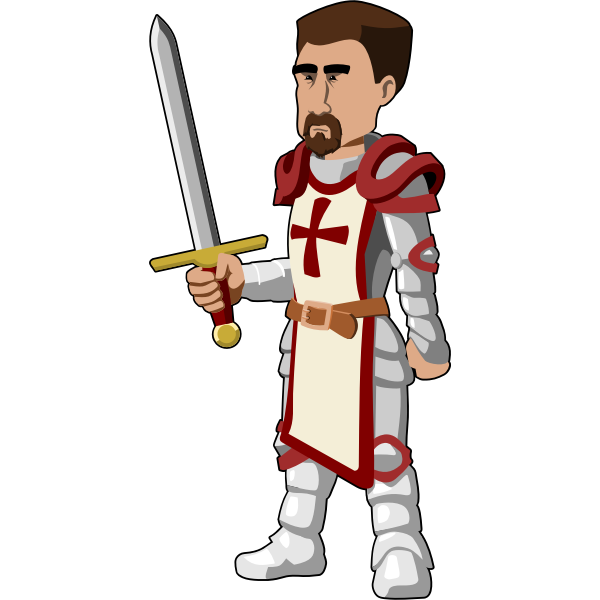 SVG Vector drawing of computer game knight character