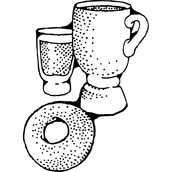 SVG Vector drawing of continental breakfast