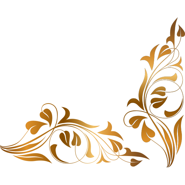 SVG Vector drawing of corner decoration with floral elements