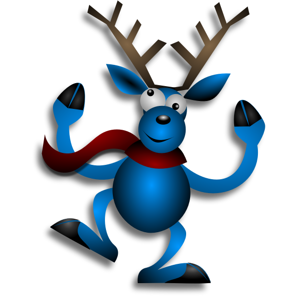 SVG Vector drawing of dancing raindeer