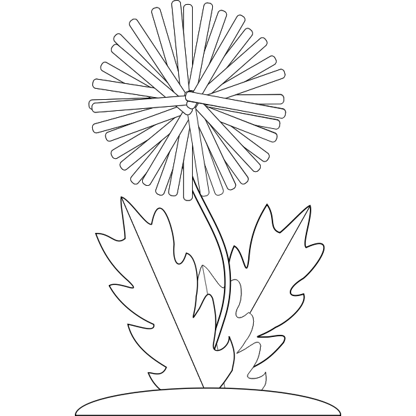 SVG Vector drawing of dandelion flower for color book