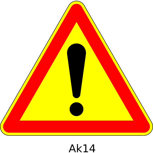 SVG Vector drawing of danger ahead triangular temporary road sign
