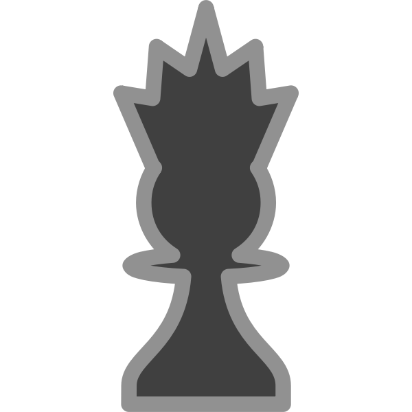 SVG Vector drawing of dark chess figure queen