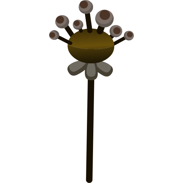 SVG Vector drawing of decorative brown fake flower