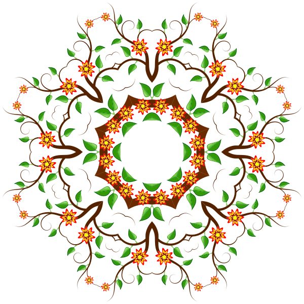 SVG Vector drawing of decorative floral pattern