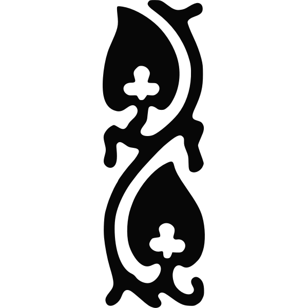 SVG Vector drawing of decorative leaves stamp