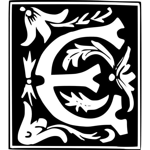 SVG Vector drawing of decorative letter E