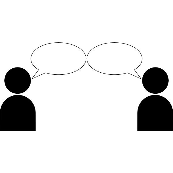 SVG Vector drawing of dialogue between two people