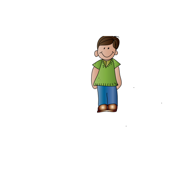 SVG Vector drawing of diligent smiling boy