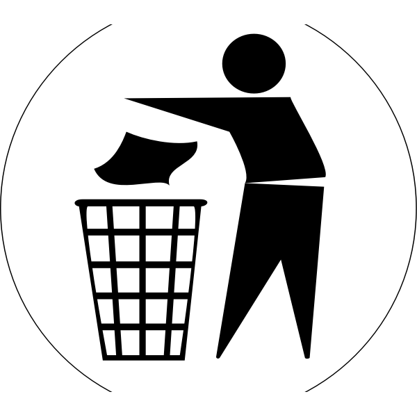 SVG Vector drawing of dispose of rubbish in bin symbol