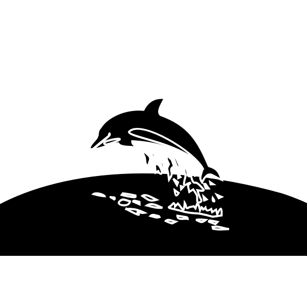 SVG Vector drawing of diving dolphin