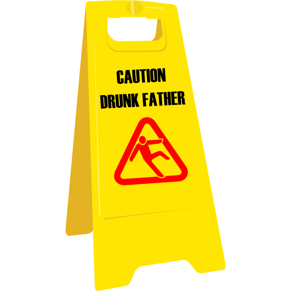 SVG Vector drawing of drunk father sign