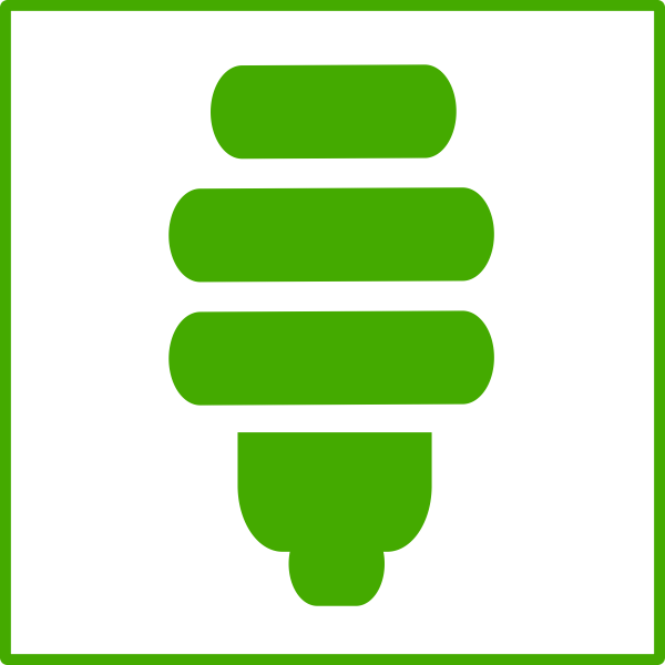 SVG Vector drawing of eco green light bulb icon with thin border