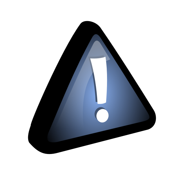 SVG Vector drawing of exclamation mark in blue triangle