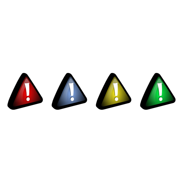 SVG Vector drawing of exclamation mark in different triangles