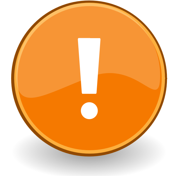 SVG Vector drawing of exclamation mark in orange circle
