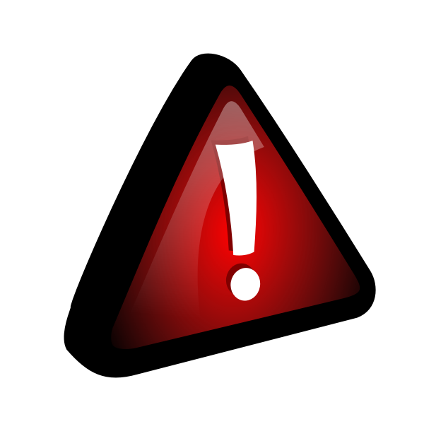 SVG Vector drawing of exclamation mark in red triangle