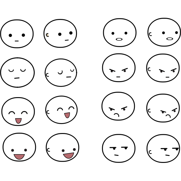 SVG Vector drawing of exltxgtpressions emoticon-like sets