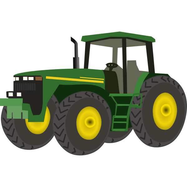 SVG Vector drawing of farm tractor in green color